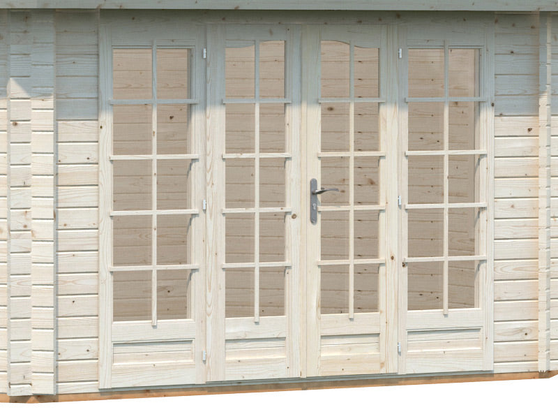 Paviljong i tre m/gulv, 5,71x4,21x3,71m, 20,3m², Naturlig