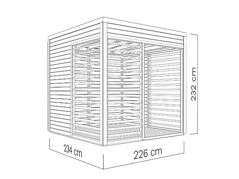 Paviljong i tre, Bertilo Garten Lounge 1, 2,26x2,34x2,32m