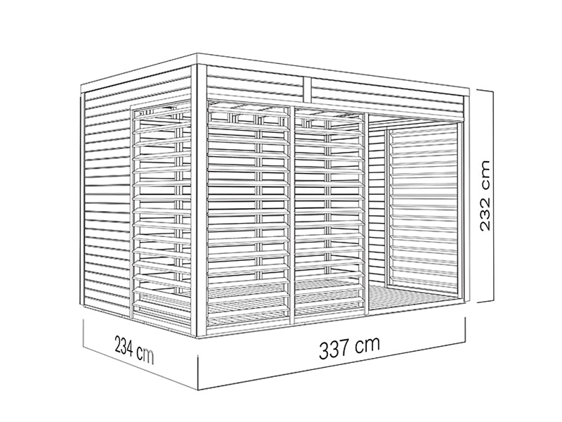 Paviljong i tre, Bertilo Garten Lounge 2, 3,37x2,34x2,32m