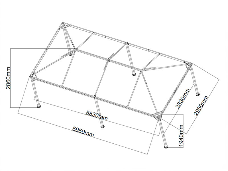 Paviljong Osiris 3x6m, Grå