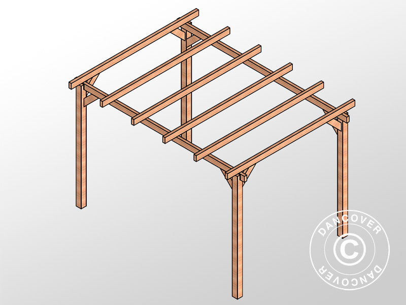 Pergola i tre Linares, 3x4x2,64m, Brun