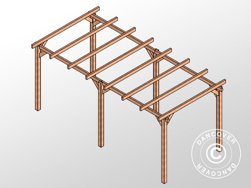 Pergola i tre Linares, 3x6x2,64m, Brun