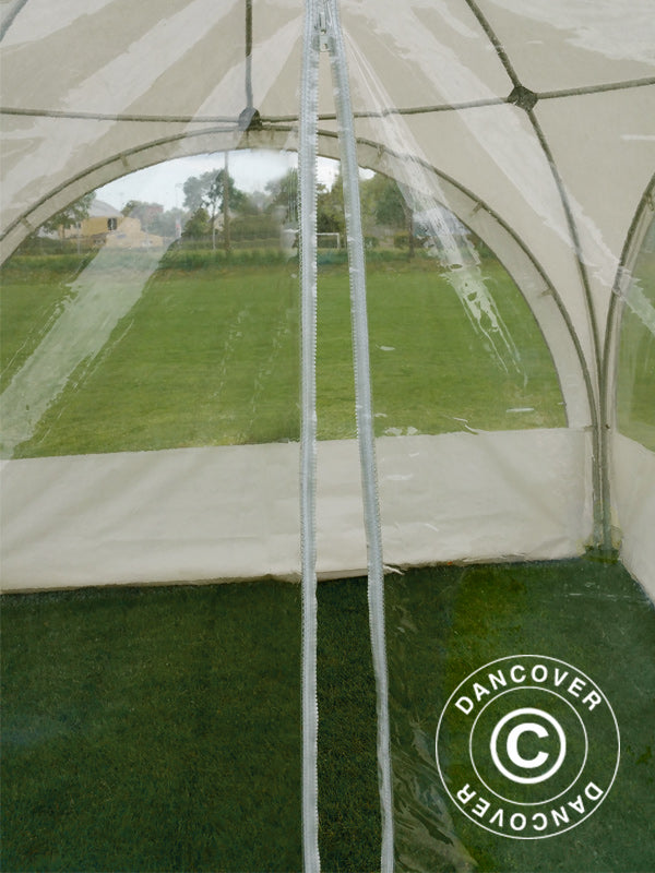 Kuppel-partyteltet Multipavillon sidevegg med vindu og glidelås 3x1,95m Hvit