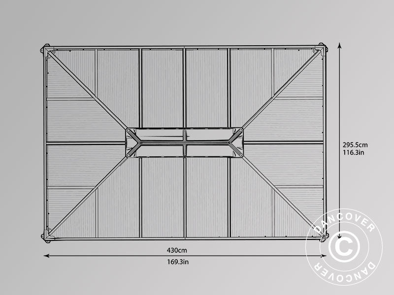 Paviljong Martinique, Palram/Canopia, 2,96x4,3m, Antrasitt