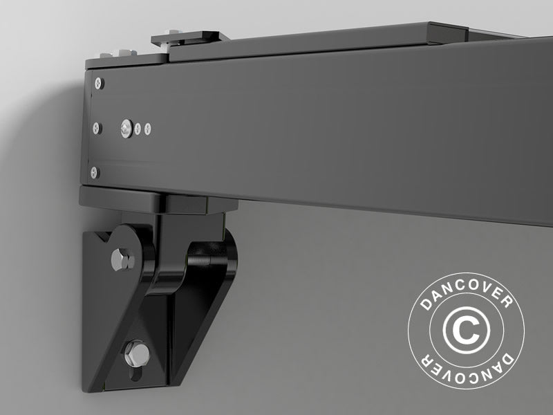 Terrassetak, veggmontert pergola Santa Ynez, 4x3m, Svart/Mørkegrå