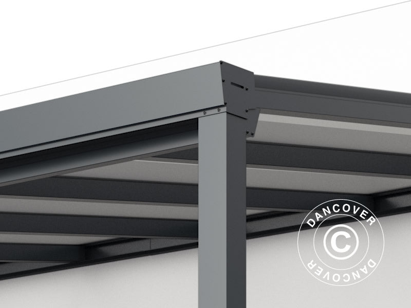 Terrassetak Easy m/tak i polykarbonat, 3x3m, Antrasitt