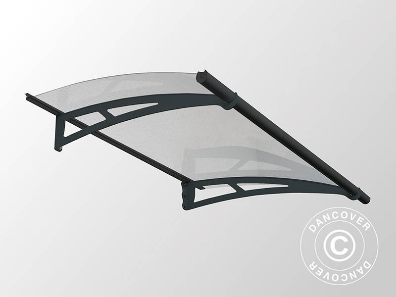 Dør baldakin Aquila, Palram/Canopia, 0,915x1,505m, Mørk grå/Transparent