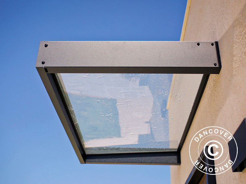 Dør baldakin Sophia 1600, Palram/Canopia, 0,95x1,6x0,17m, Mørk grå/Klar