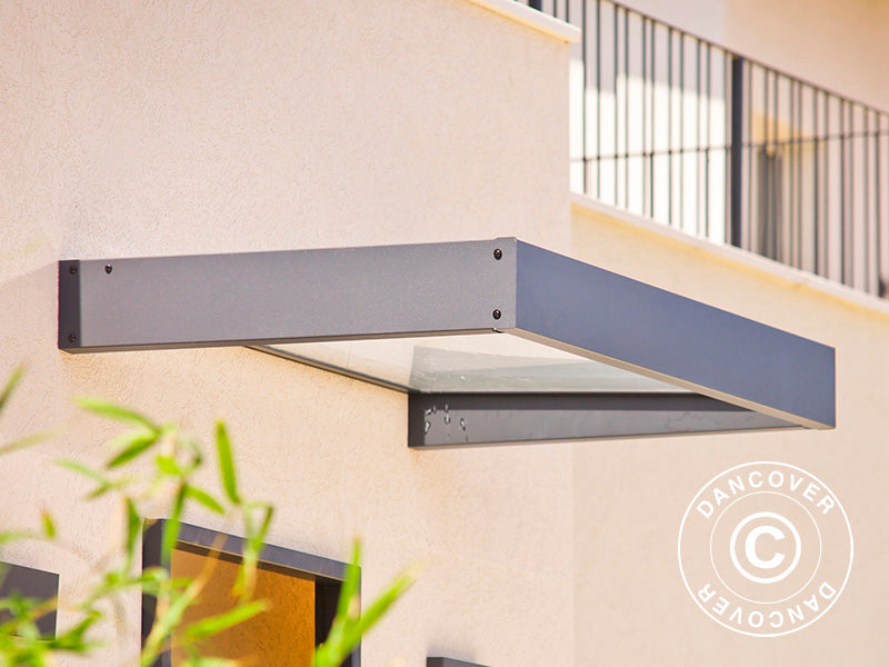 Dør baldakin Sophia 1600, Palram/Canopia, 0,95x1,6x0,17m, Mørk grå/Klar