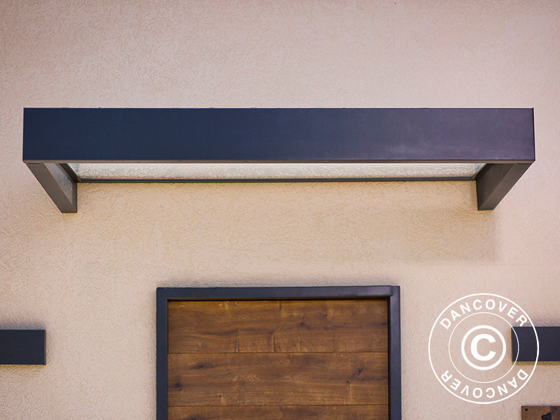 Dør baldakin Sophia 1600, Palram/Canopia, 0,95x1,6x0,17m, Mørk grå/Klar