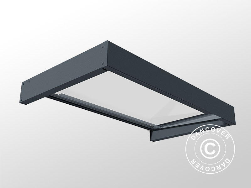 Dør baldakin Sophia 1600, Palram/Canopia, 0,95x1,6x0,17m, Mørk grå/Klar