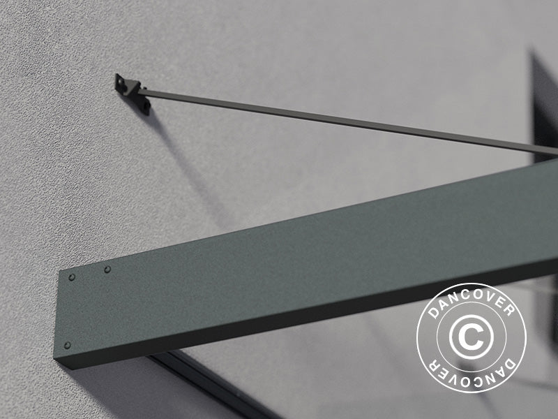 Dør baldakin Sophia XL 2000, Palram/Canopia, 1,40x1,92x0,17m, Mørk grå/Klar