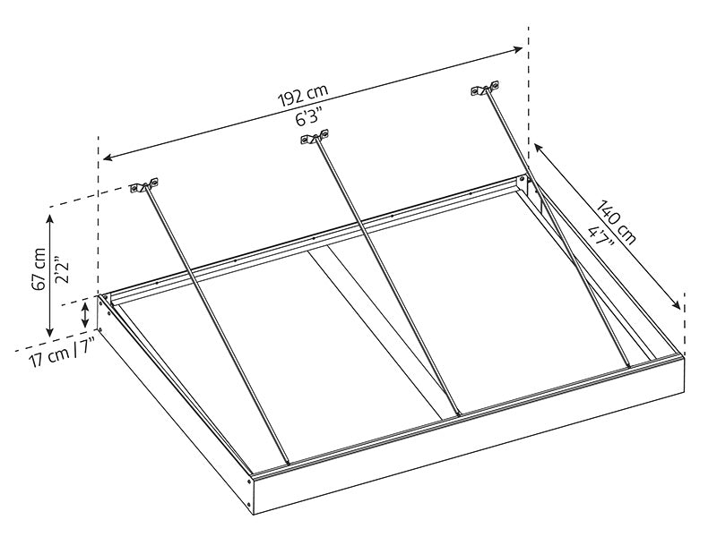 Dør baldakin Sophia XL 2000, Palram/Canopia, 1,40x1,92x0,17m, Mørk grå/Klar
