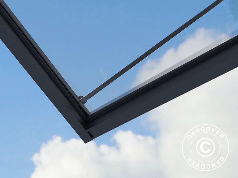 Dør baldakin Sophia XL 3000, Palram/Canopia, 1,40x2,86x0,17m, Mørk grå/Klar