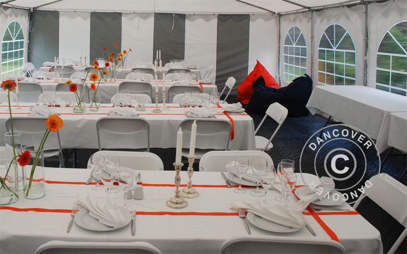 Partytelt Exclusive 5x12m PVC 900, Grå/Hvit