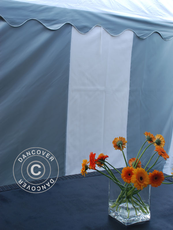 Partytelt Exclusive 5x12m PVC 900, Grå/Hvit