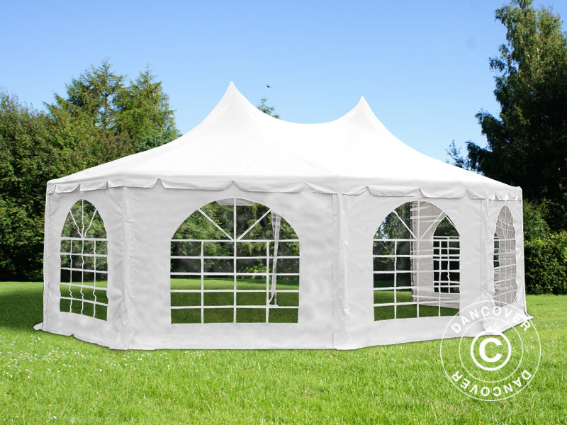 Partytelt Elegance PRO, åttekantet 6,8x5m, PVC