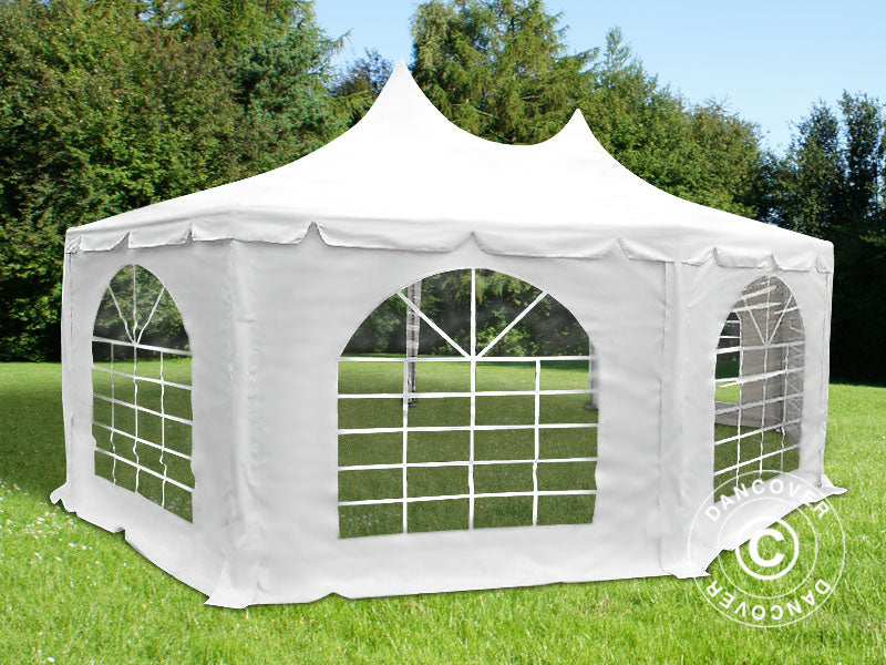 Partytelt Elegance PRO, åttekantet 6,8x5m, PVC