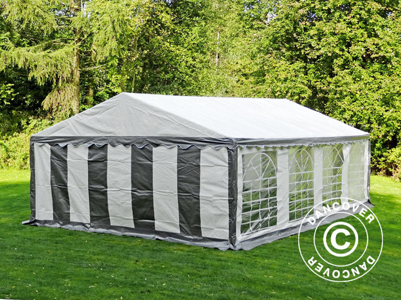 Partytelt PLUS 5x8m PE 700, Grå/Hvit