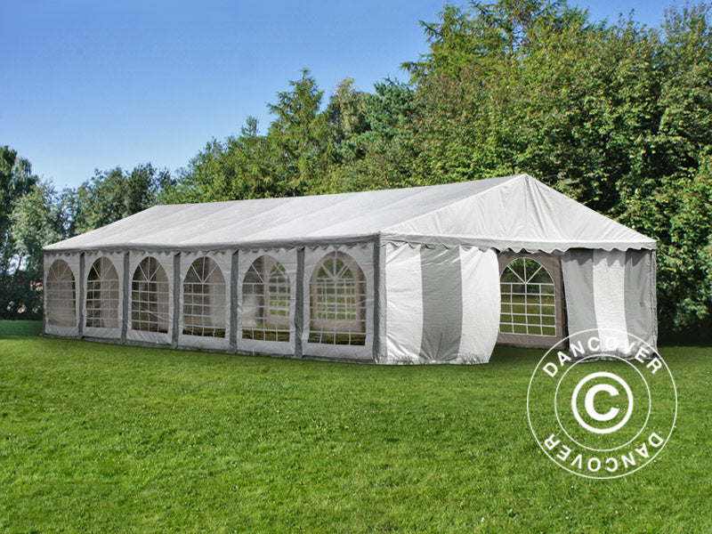 Partytelt Exclusive 6x12m PVC 900, Grå/Hvit