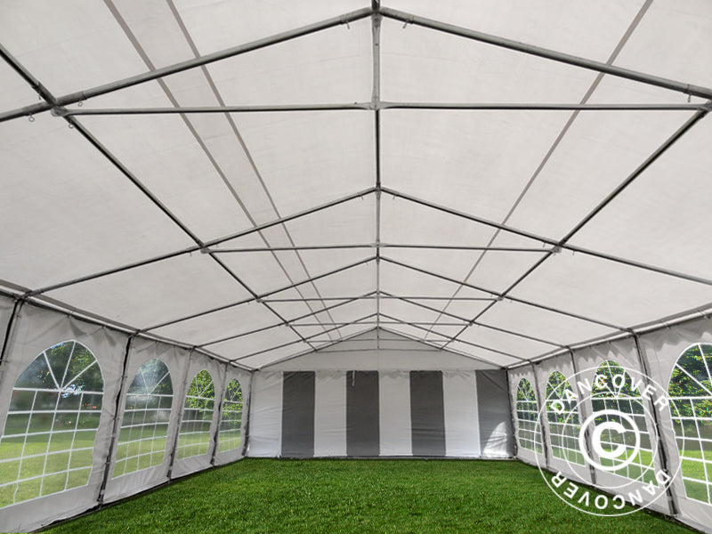 Partytelt Exclusive 6x12m PVC 900, Grå/Hvit