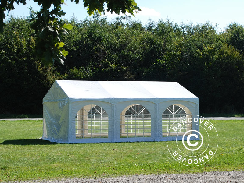 Partytelt Original 4x6m PVC 900, "Arched", Hvit