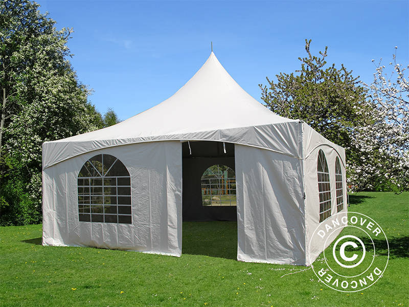 Pagoda partytelt PartyZone 6x6m, PVC, hvit