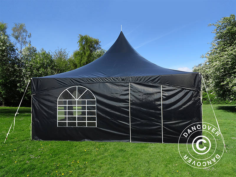 Pagoda partytelt PartyZone 5x5m, PVC, svart