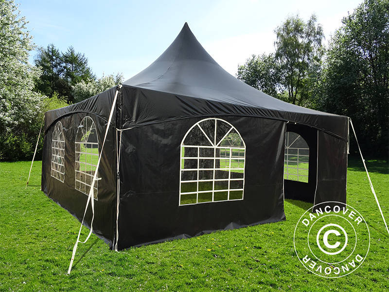 Pagoda partytelt PartyZone 5x5m, PVC, svart