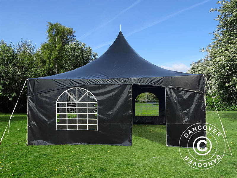 Pagoda partytelt PartyZone 5x5m, PVC, svart