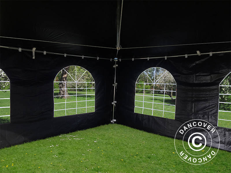 Pagoda partytelt PartyZone 5x5m, PVC, svart