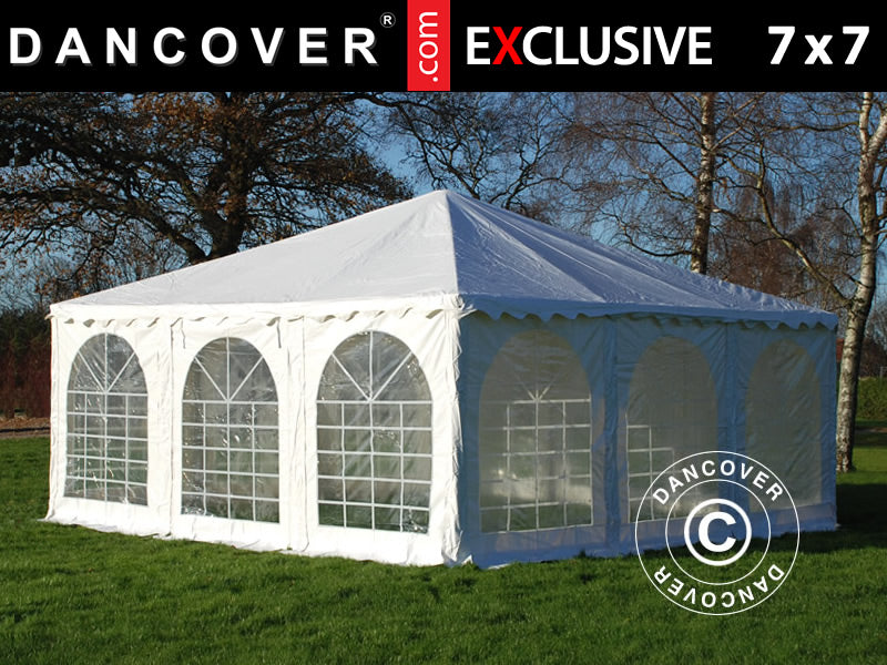 Pagode telt Exclusive 7x7m PVC, Hvit