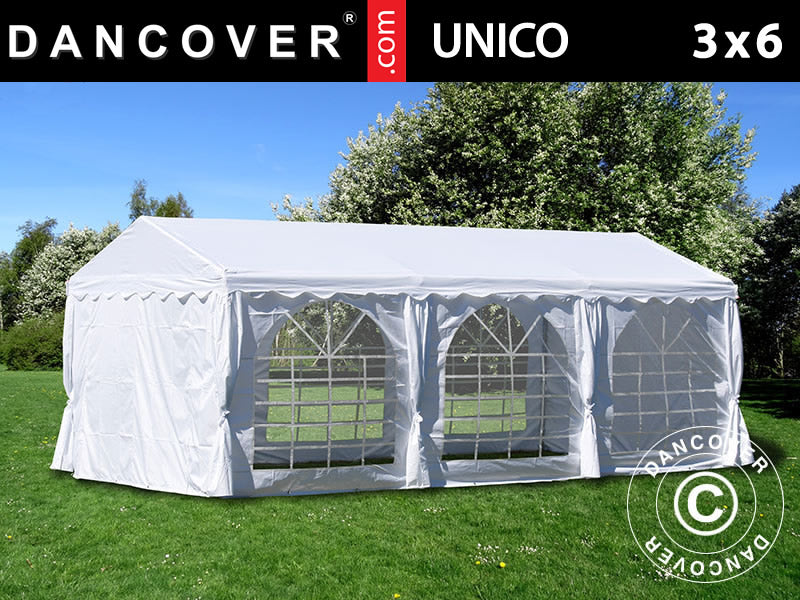 Partytelt UNICO 3x6m, Hvit