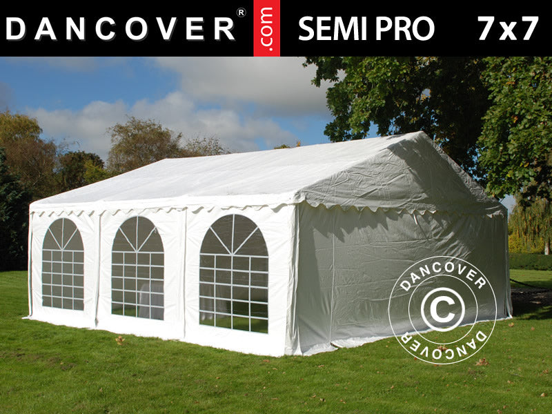 Partytelt SEMI PRO Plus 7x7m PVC 900, Hvit