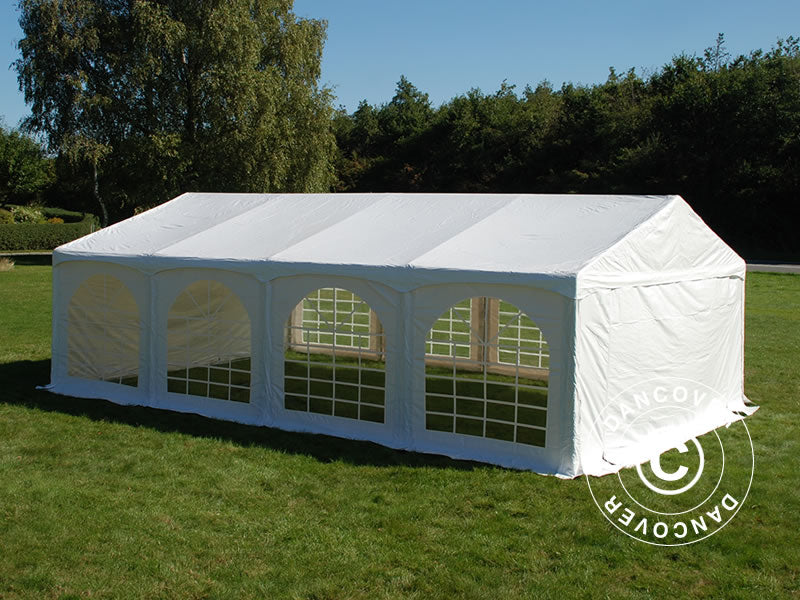 Partytelt Original 4x8m PVC 900, "Arched", Hvit