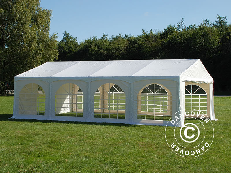 Partytelt Original 4x8m PVC 900, "Arched", Hvit