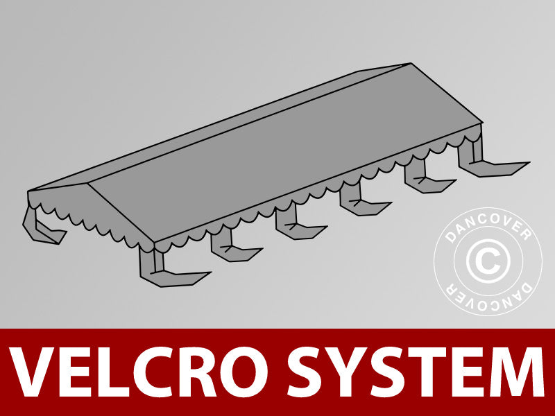 Takduk til partyteltet UNICO, PVC/Polyester, 5x10m, Mørkegrå