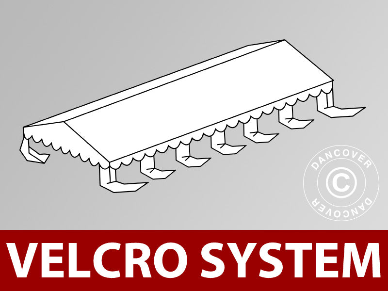 Takduk til partyteltet UNICO, PVC/Polyester, 6x12m, hvit