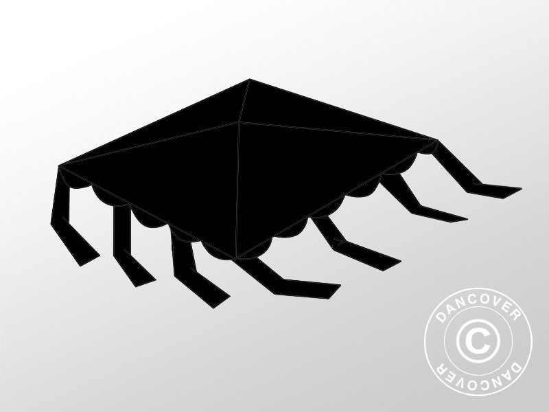 Takduk 7x7m, polyester, Svart