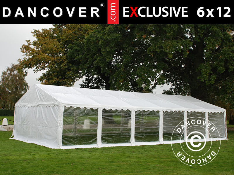 Partytelt Exclusive 6x12m PVC 900, Hvit, Panorama