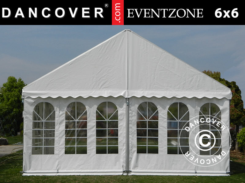 Profesjonelt partytelt EventZone 6x6m PVC, Hvit