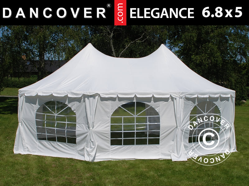 Partytelt Elegance 6,8x5m, hvit