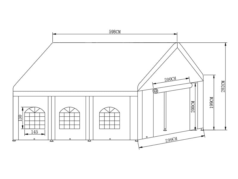 Partytelt Basic 3x6m PE 500, Hvit