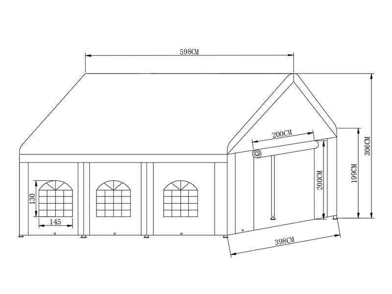 Partytelt Basic 4x6m PE 500, Hvit
