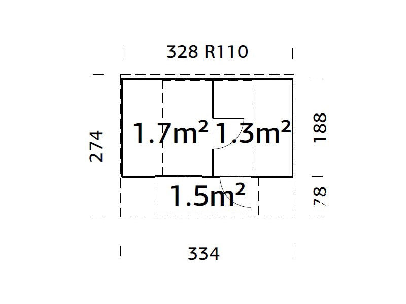 Tønnebadstu, Ø3,28x2,7x2,5m, 3,0+1,5m², Naturlig