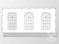Sidevegg med vindu til partyteltet PLUS 6m, Hvit/Grå