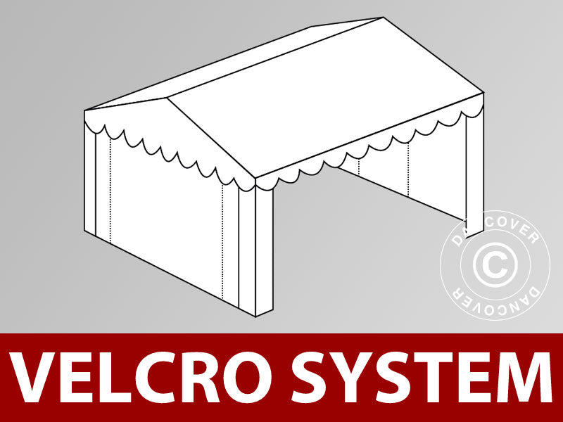 Takduk med borrelås for Plus partytelt 3x6m, Hvit