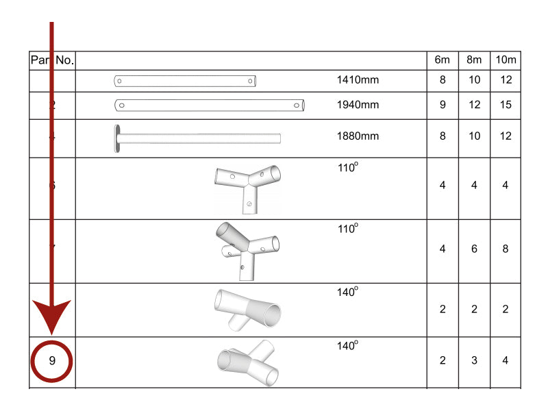 4-veis rørkobling, Ø42mm, 140°