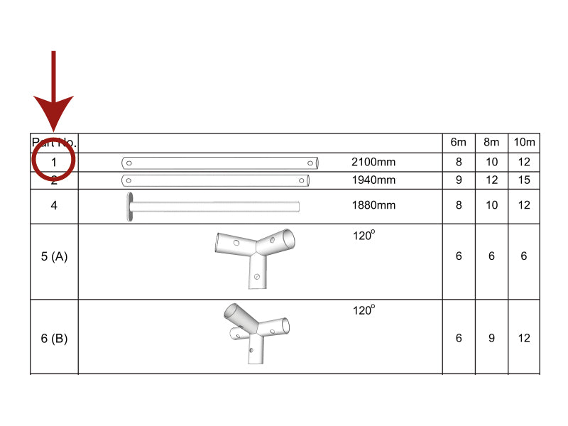 Rør til tak, Ø38mm, 2100mm