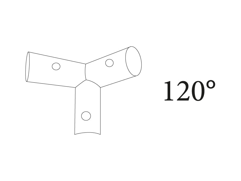 3-veis rørkobling, Ø42mm, 120°